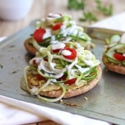 Chickpea Cucumber Mini Pita Pizzas