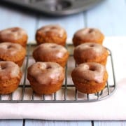 Cinnamon Glazed Whole Wheat Mini Pumpkin Donuts