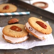 Mini Maple Pecan Ice Cream Cookie Sandwiches