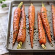 Toaster Oven Roasted Carrots. An easy recipe for sweet and tender toaster oven roasted carrots. Enjoy them lightly seasoned or dressed up with a drizzle of balsamic vinegar.