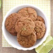 Lemon Lime Coconut Sugar Cookies made with coconut palm sugar. They’re light, crispy, chewy, full of flavor and smell fantastic. A small batch recipe perfect for making in your toaster oven.