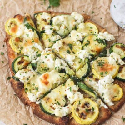 Broiled Zucchini and Lemon Ricotta Flatbread